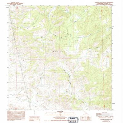 YellowMaps Chickencoop Canyon CA topo map, 1:24000 Scale, 7.5 X 7.5 Minute, Historical, 1986, Updated 1994, 26.8 x 21.9 in - Tyvek