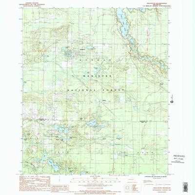Wellston MI topo map, 1:24000 Scale, 7.5 X 7.5 Minute, Historical, 1987, Updated 1988, 26.8 x 22 in - Tyvek