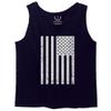 0093. Vintage White American Flag United States America USA Military Patriotic Style Men's Tank Top (Navy Blue, Large) view 1