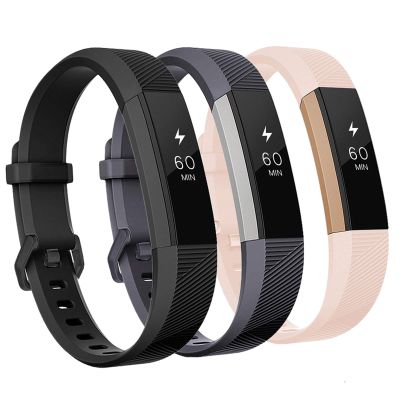 GEAK Compatible with Fitbit Alta and fitbit Alta HR Band, Soft Classic Accessories Sport Bands Compatible for Fitbit Alta HR/Fitbit Ace,Small,Gray Black Pink