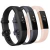GEAK Compatible with Fitbit Alta and fitbit Alta HR Band, Soft Classic Accessories Sport Bands Compatible for Fitbit Alta HR/Fitbit Ace,Small,Gray Black Pink view 1