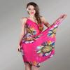 Belyee Fuschia Chiffon Wrap Summer Beach Dress Long Swimwear Cover-up for Women view 2