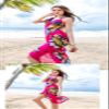 Belyee Fuschia Chiffon Wrap Summer Beach Dress Long Swimwear Cover-up for Women view 3
