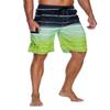 unitop Men's Colortful Striped Swim Trunks House Beach Board Shorts with Lining Yellow-30 view 2