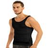 CHICTRY Men's Body Shaper Undershirt Abs Abdomen Compression Muscle Shirt Tanks Black X-Large view 2