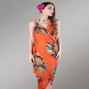 Belyee Girl's Spaghetti Straps Backless Cover Up Orange Beach Dress Bikini Wrap view 2