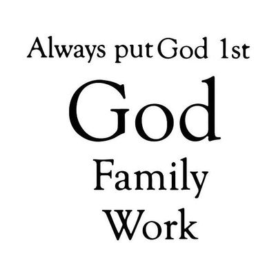 Omega Products Corporation Always Put God 1st God, Family, Work Vinyl Decal Sticker Quote - Large - Black