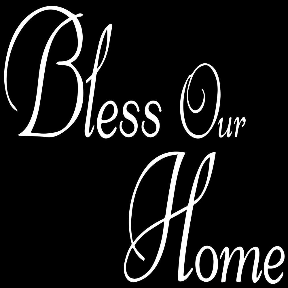 Omega Products Corporation Bless Our Home Vinyl Decal Sticker Quote - Large - Matte White