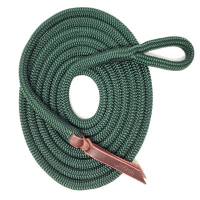 Knotty Girlz Double Braid Lead Rope with Eye Splice Loop, 12-14FT Lengths (Hunter Green, 12 ft.)
