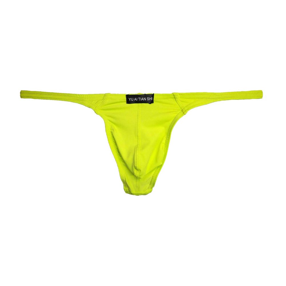 A116 Sexy Sunbathers Thongs, Boys G-String Party T-Back Underwear (M / 28-32, Yellow)