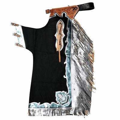 HILASON Western Horse Bull Riding Genuine Leather Rodeo Chaps | for Men and Women Unisex