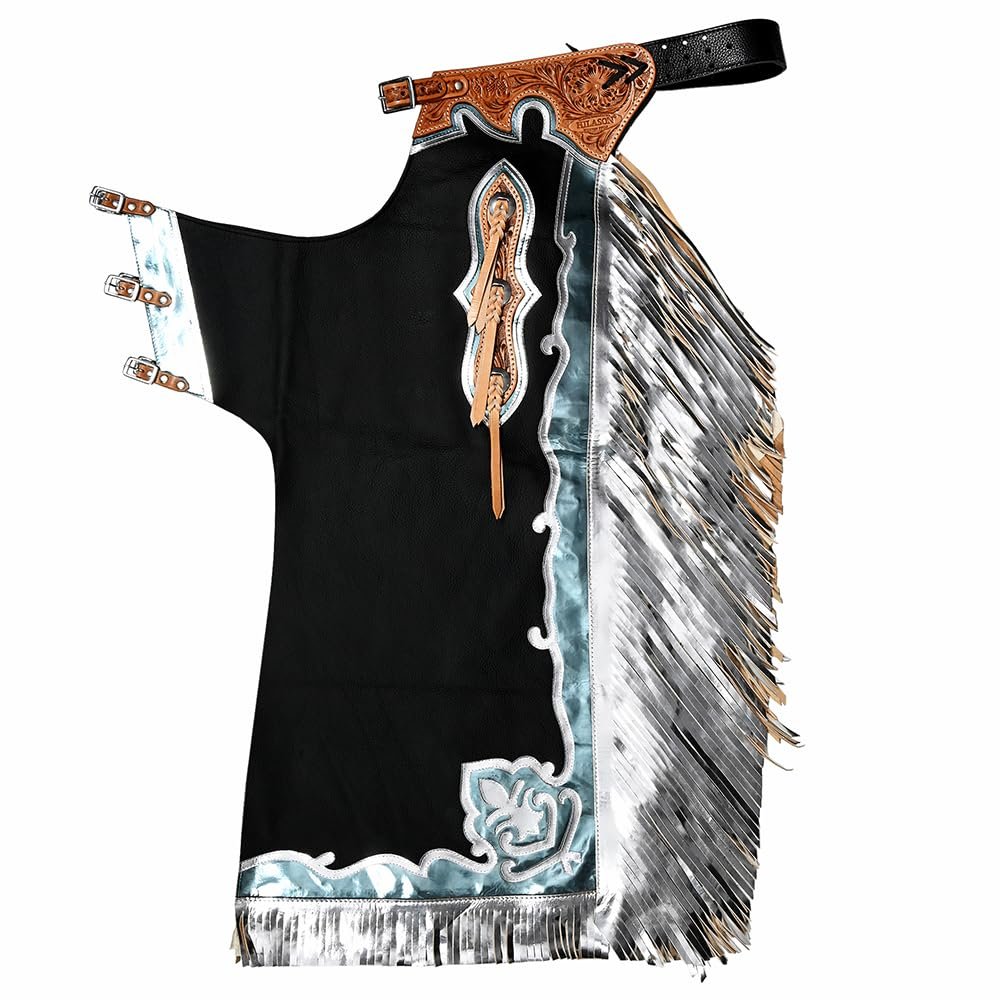 HILASON Western Horse Bull Riding Genuine Leather Rodeo Chaps | for Men and Women Unisex