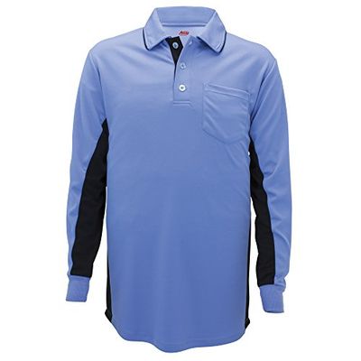 Adams USA MLB Style Long Sleeve Baseball Umpire Shirt - Sized for Chest Protector, Seattle Blue, Large