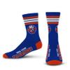 For Bare Feet NHL New York Islanders 4 Stripe Deuce Crew Sock Team Color MEDIUM view 1