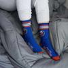 For Bare Feet NHL New York Islanders 4 Stripe Deuce Crew Sock Team Color MEDIUM view 4