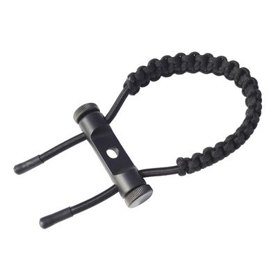 ZSHJG Archery Bow Wrist Sling Survival Sling Hunting Shooting Adjustable Bow Braided Strap Rope for Compound Bow (Black)