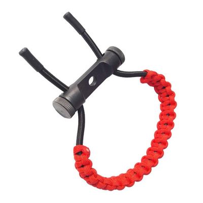 ZSHJG Archery Bow Wrist Sling Survival Sling Hunting Shooting Adjustable Bow Braided Strap Rope for Compound Bow (Red)