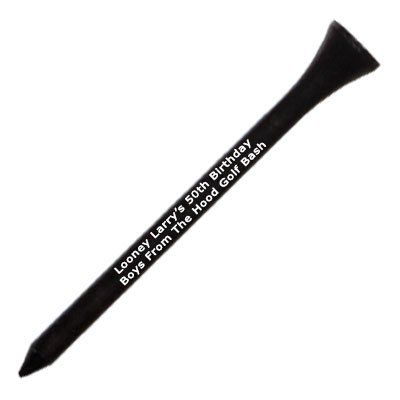 1000 Personalized Custom Wood Golf Tees - 1 Color Imprint 2-1/8" Black