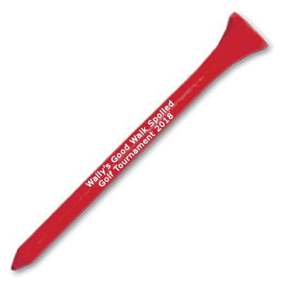 250 Personalized Custom Wood Golf Tees - 1 Color Imprint 2-1/8" Red