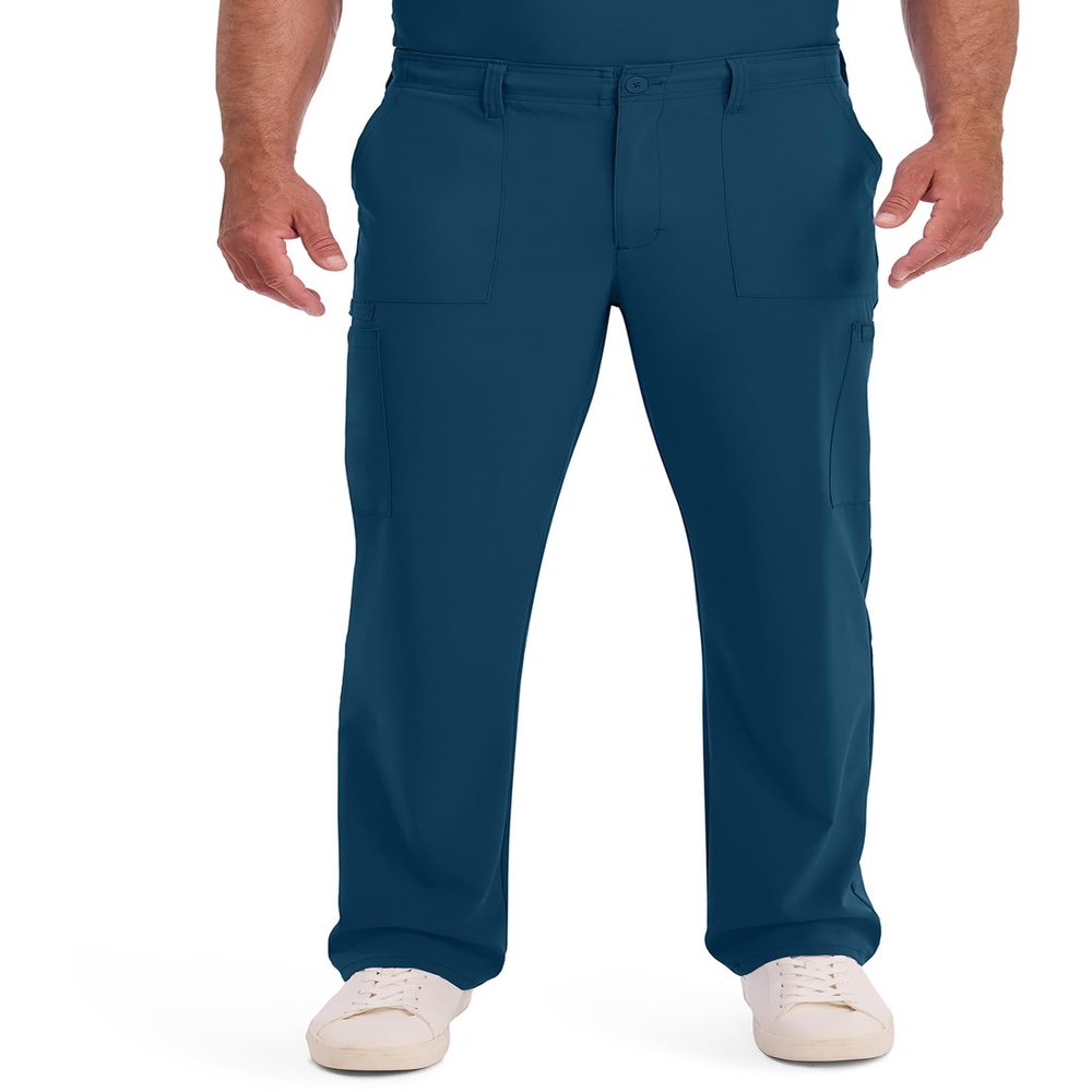 Dickies Scrub Pant for Men Natural Rise Drawstring Bottoms with 6 Pockets and Back Elastic Waistband - DK015, S, Caribbean Blue
