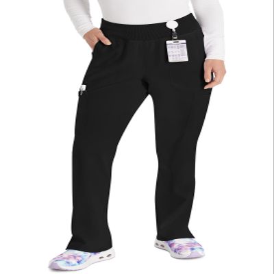 Dickies EDS Essentials Women Scrubs Pant Natural Rise Tapered Leg Pull-on DK005, XXS, Black