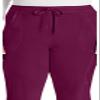 EDS Essentials Scrubs for Women, Drawstring Cargo Scrub Pants DK010P, XL Petite, Wine view 2