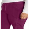 EDS Essentials Scrubs for Women, Drawstring Cargo Scrub Pants DK010P, XL Petite, Wine view 4