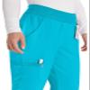 EDS Essentials Pull-On Scrubs for Women, Yoga-Inspired DK005P, XL Petite, Turquoise view 2