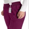 Dickies EDS Essentials Women Scrubs Pant Natural Rise Tapered Leg Pull-on DK005P, XS Petite, Wine view 3