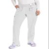 EDS Essentials Pull-On Scrubs for Women, Yoga-Inspired DK005P, L Petite, White view 1