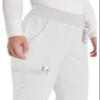 EDS Essentials Pull-On Scrubs for Women, Yoga-Inspired DK005P, L Petite, White view 2