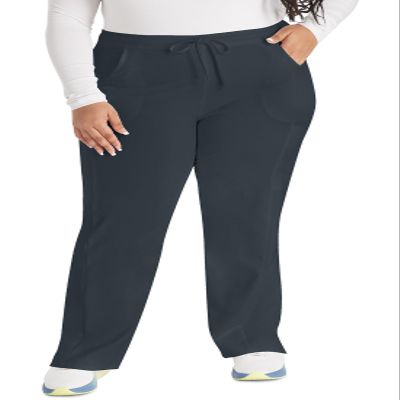 EDS Essentials Scrubs for Women, Drawstring Cargo Scrub Pants DK010P, XL Petite, Pewter
