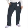 EDS Essentials Pull-On Scrubs for Women, Yoga-Inspired Plus Size DK005P, 3XL Petite, Pewter view 1