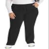 EDS Essentials Scrubs for Women, Drawstring Cargo Scrub Pants DK010P, XL Petite, Black view 1