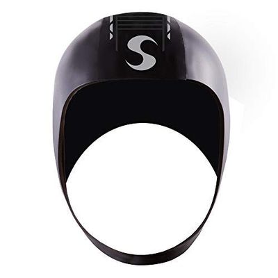 Synergy Swim Cap - Neoprene Smoothskin Swim Hood (Black, XS)