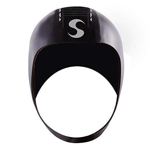 Synergy Swim Cap - Neoprene Smoothskin Swim Hood (Black, XS)