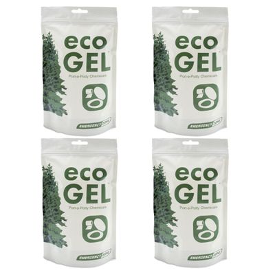 Emergency Zone Eco Gel Port-a-Potty Chemicals - Liquid Waste Gelling and Deodorizing Powder - 4 Pack