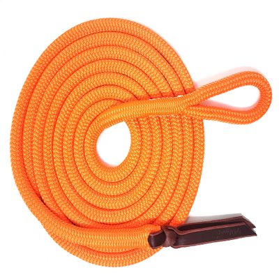 Knotty Girlz Double Braid Lead Rope with Eye Splice Loop, 12-14FT Lengths (Neon Orange, 14 ft.)