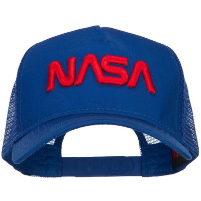 3D NASA Letters Logo Embroidered Twill Mesh Cap - Royal OSFM