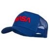 3D NASA Letters Logo Embroidered Twill Mesh Cap - Royal OSFM view 2