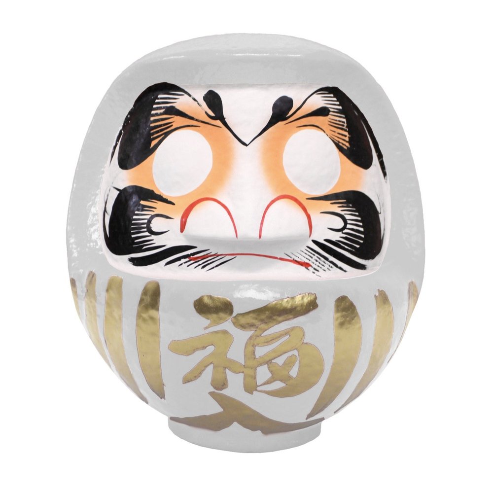  Daruma HKDM-13-WH-10 Fuku Daruma No. 13, White, [Company Safety/Goal Achievement] 13.4 x 11.8 x 14.2 inches (34 x 30 x 36 cm)