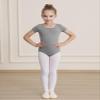 WEGETIT Gymnastics Leotards for Girls Ballet Dance Toddler Leotard Short Sleeve Bodysuit (Gray, 2-4T) view 2