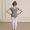 WEGETIT Gymnastics Leotards for Girls Ballet Dance Toddler Leotard Short Sleeve Bodysuit (Gray, 2-4T) view 4