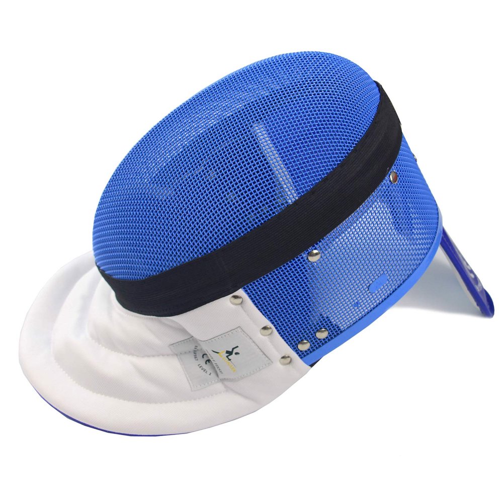 LEONARK Fencing Epee Mask Hema Helmet CE 350N Certified National Grade Masque - Fencing Protective Gear (Blue, X-Large)