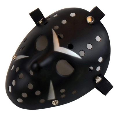Gmasking Horror Halloween Costume Hockey Adult Mask Party Cosplay Props (Black-silver)