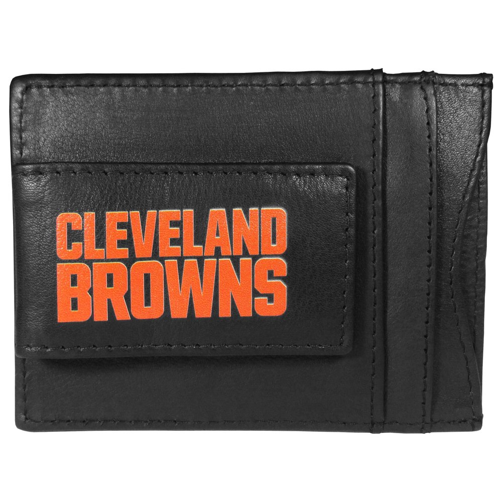 NFL Cleveland Browns Logo Leather Cash & Cardholder, Black