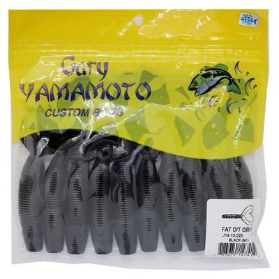 Smith LTD #020 Worm Gary Yamamoto Fat Double Tail 4.3 inches (110 mm), Approx. 0.5 oz (15 g), Black (Solid)