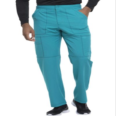 Dickies Dynamix Men Scrubs Pant Zip Fly Cargo DK110S, XS Short, Teal Blue