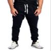 PROGO USA Men's Joggers Sweatpants Basic Fleece Marled Jogger Pant Elastic Waist (Medium, Black (Slanted Pocket)) view 1