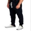 PROGO USA Men's Joggers Sweatpants Basic Fleece Marled Jogger Pant Elastic Waist (Medium, Black (Slanted Pocket)) view 3